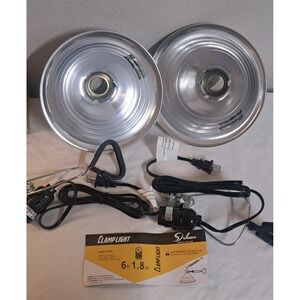 Simple Deluxe Clamp Light 2 Pack 8.5" Reflector 6ft Cord Grow Reptile Lamp New